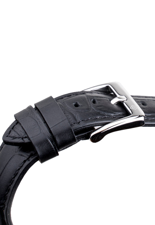 Gant Cleveland Black Leather | Silver - John Ross Jewellers