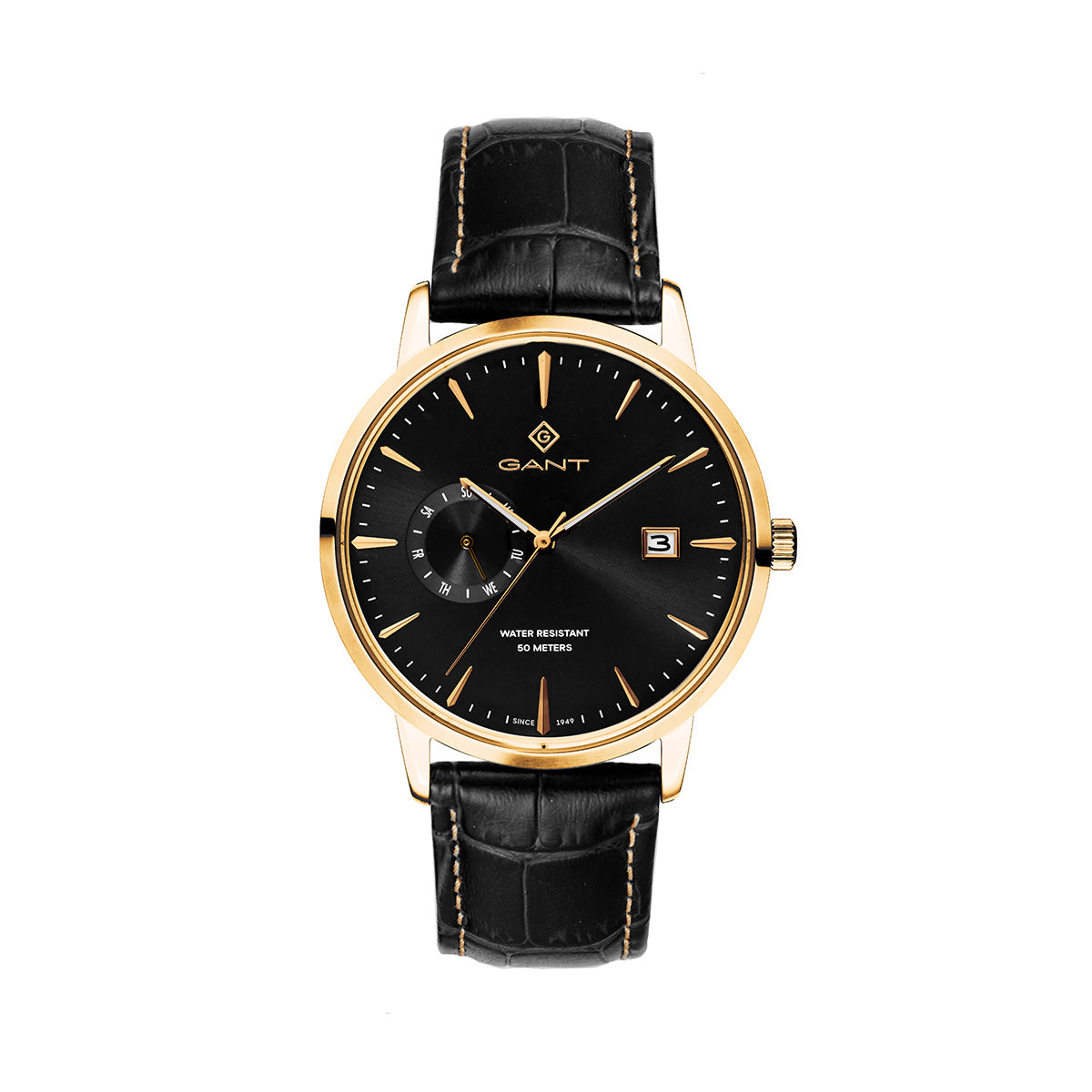 Gant East Hill Black Leather | Ebony Gold - John Ross Jewellers