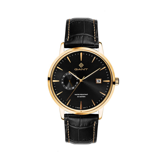 Gant East Hill Black Leather | Ebony Gold - John Ross Jewellers