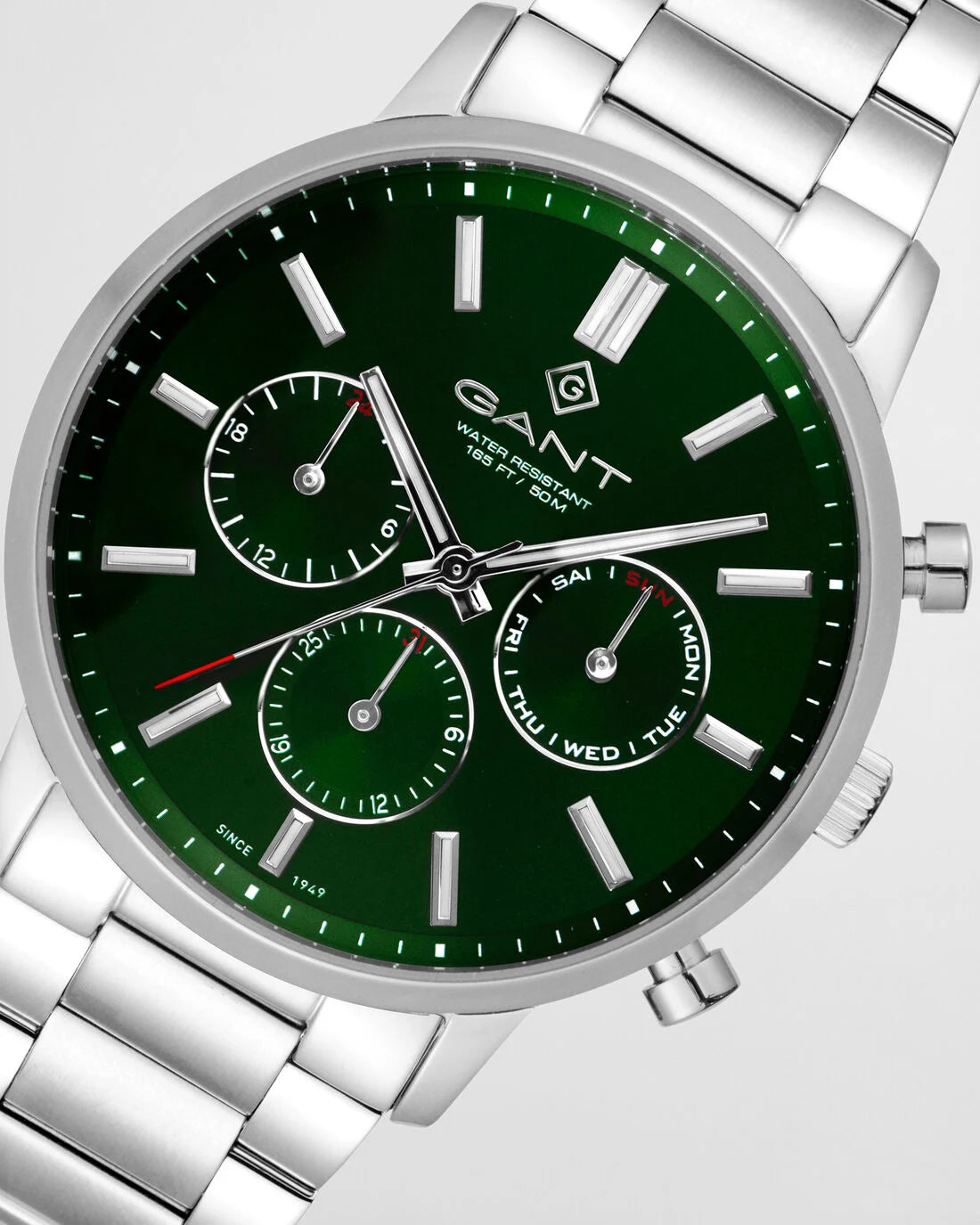 Gant East Hill Day-Date Silver | Forest Green - John Ross Jewellers