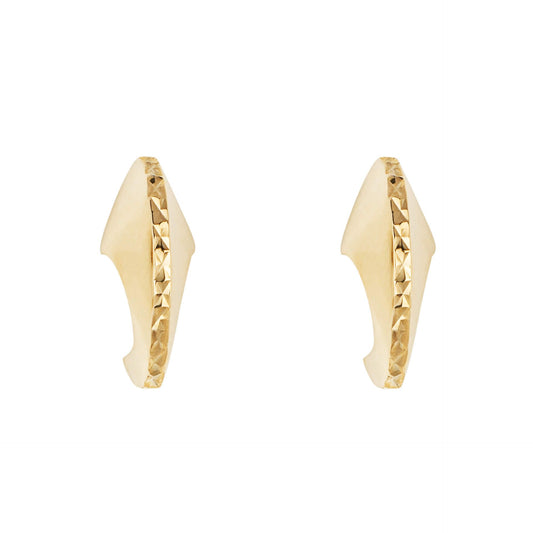 9ct Gold Diamond Cut Edged Hoop Earrings - John Ross Jewellers
