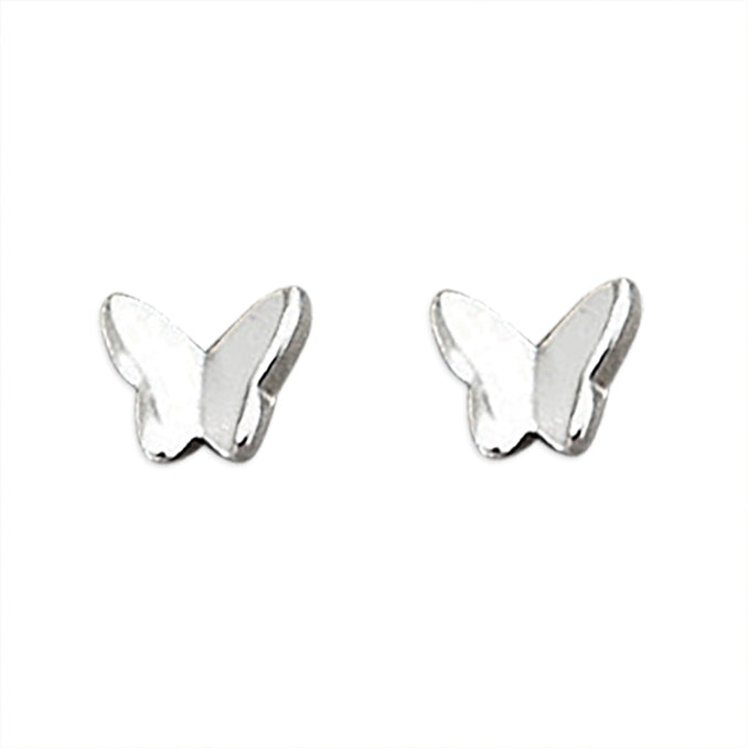 Silver Beautiful Butterfly Stud Earrings - John Ross Jewellers