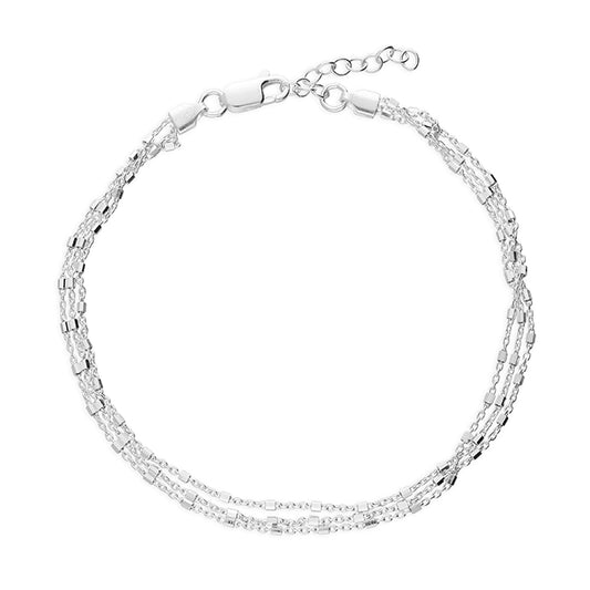 Silver Anklet - Triple Rolo Chain - John Ross Jewellers
