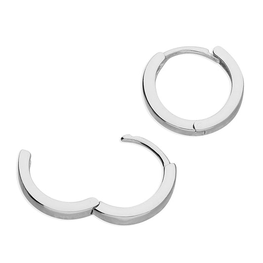 Silver Huggie Hoop Earrings | 12mm