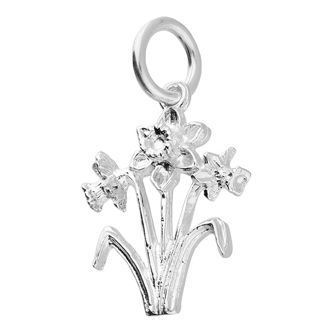 Silver Daffodil Charm - John Ross Jewellers