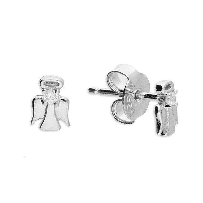 Silver Guardian Angel Stud Earrings - John Ross Jewellers