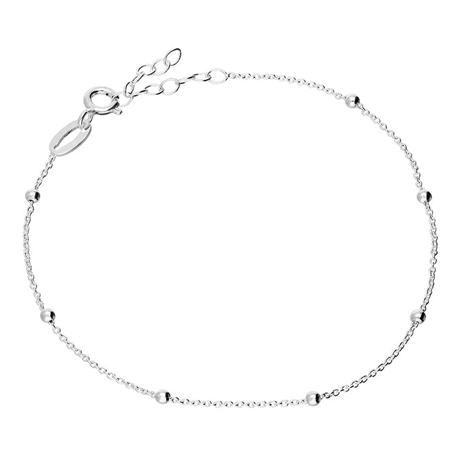 Silver CME Trace & Bead Satellite Bracelet featuring delicate beaded design with silver accents, showcasing a stylish jewelry accessory.