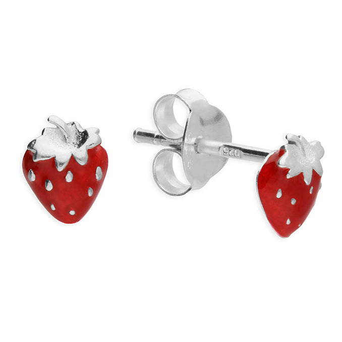 Shiny Strawberry Stud Earrings - John Ross Jewellers