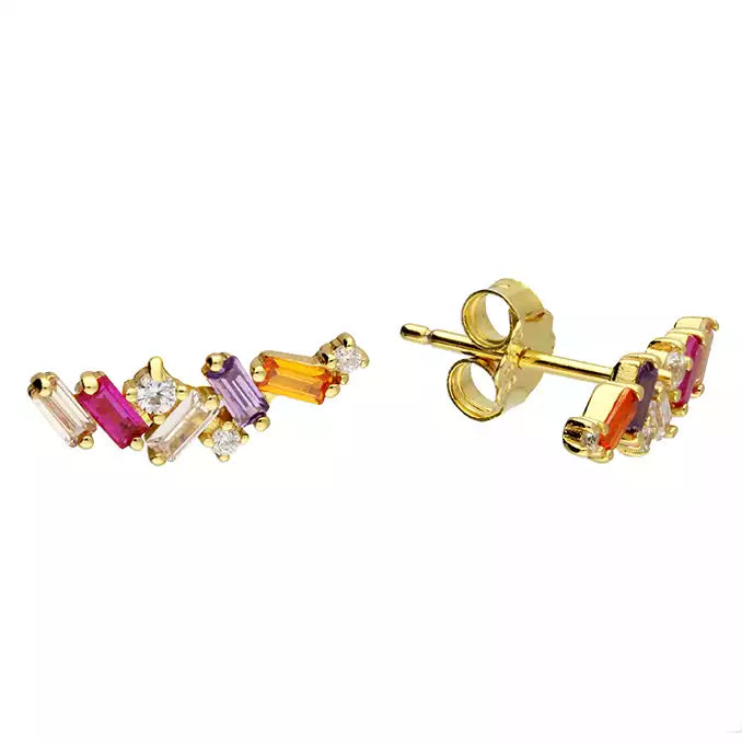 Sunshine Coloured Climber Stud Earrings