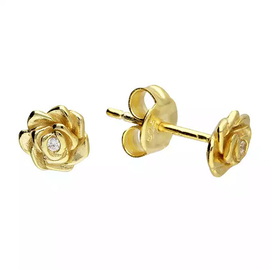 Sunshine Rosebud CZ Stud Earrings - John Ross Jewellers