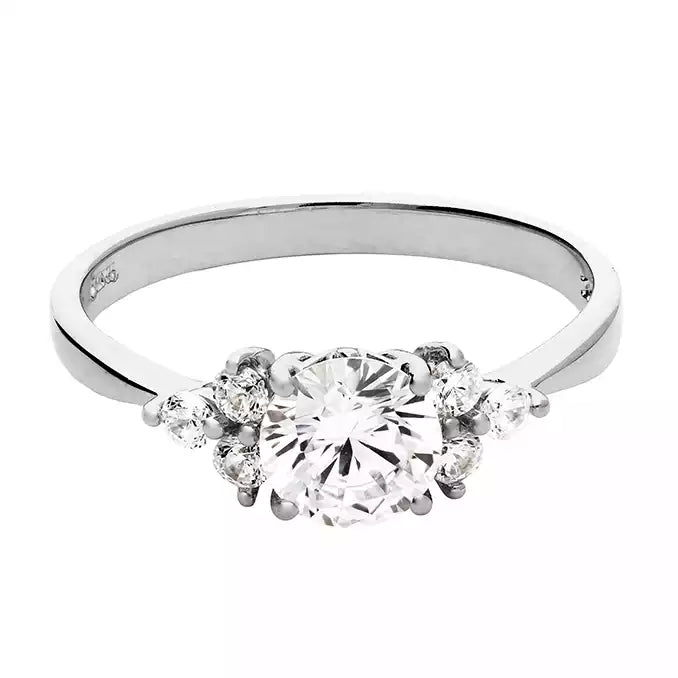 Silver Cushion CZ Promise Ring