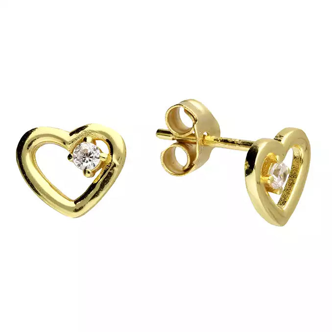 Sunshine CZ Open Heart Stud Earrings - John Ross Jewellers