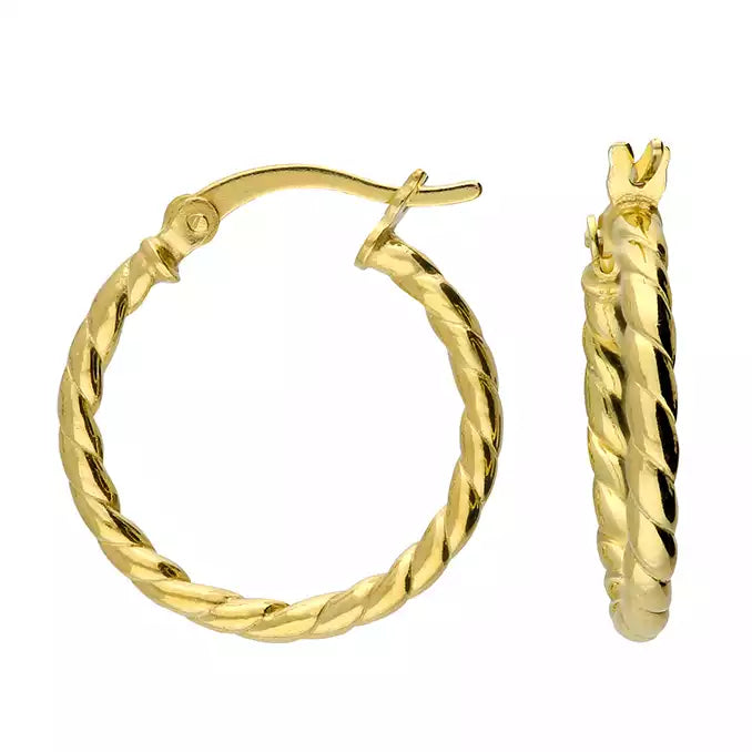 Sunshine 20mm Twist Hoop Earrings - John Ross Jewellers