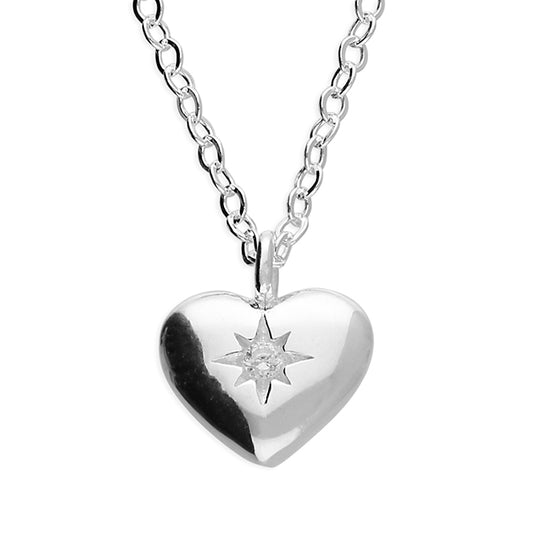 My Cute CZ Puffed Heart Necklace - John Ross Jewellers