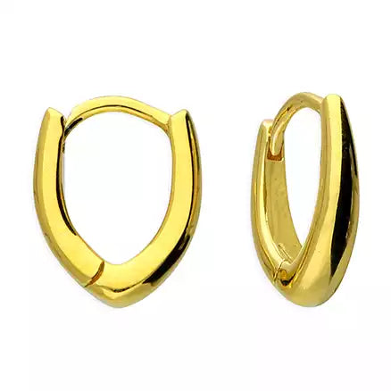 Sunshine Pointed Huggie Hoop Earrings | 12mm - John Ross Jewellers