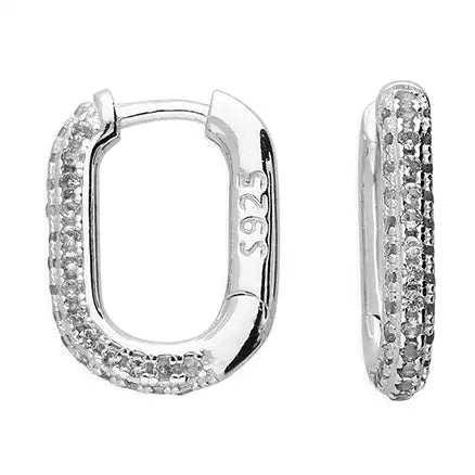 Silver Wraparound CZ Huggie Hoop Earrings - John Ross Jewellers