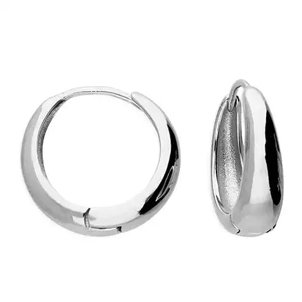 Silver Tapered Huggie Hoop Earrings | 11mm - John Ross Jewellers