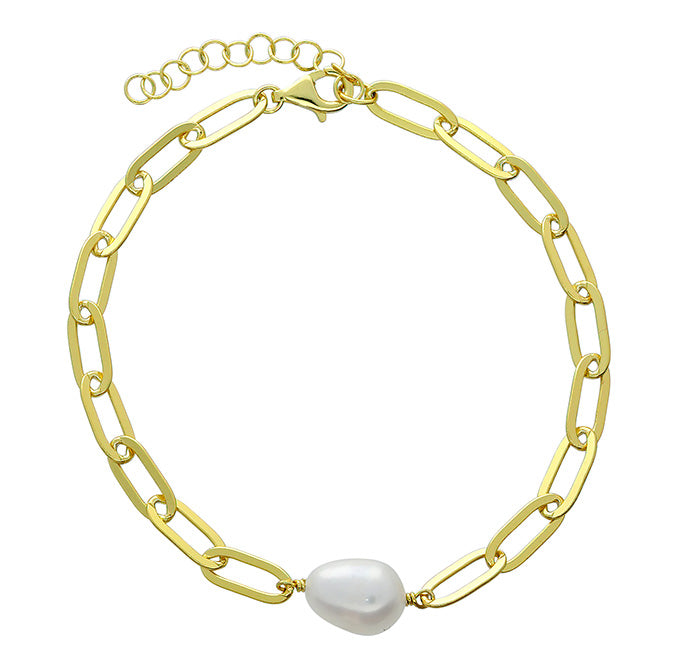 SUNSHINE Frewhwater Pearl Paper Link Bracelet - John Ross Jewellers