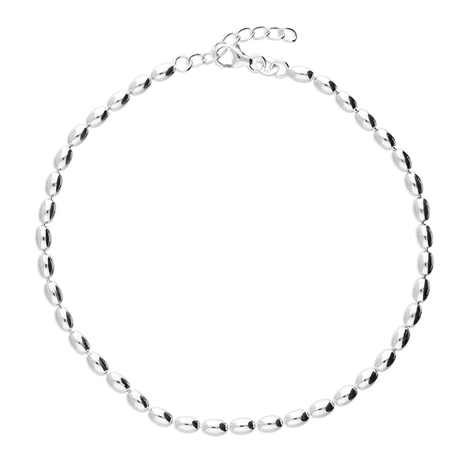 Silver Chunky Seed Chain Anklet | 25cm - John Ross Jewellers