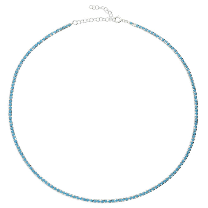 Silver Turquoise Line Necklace - John Ross Jewellers