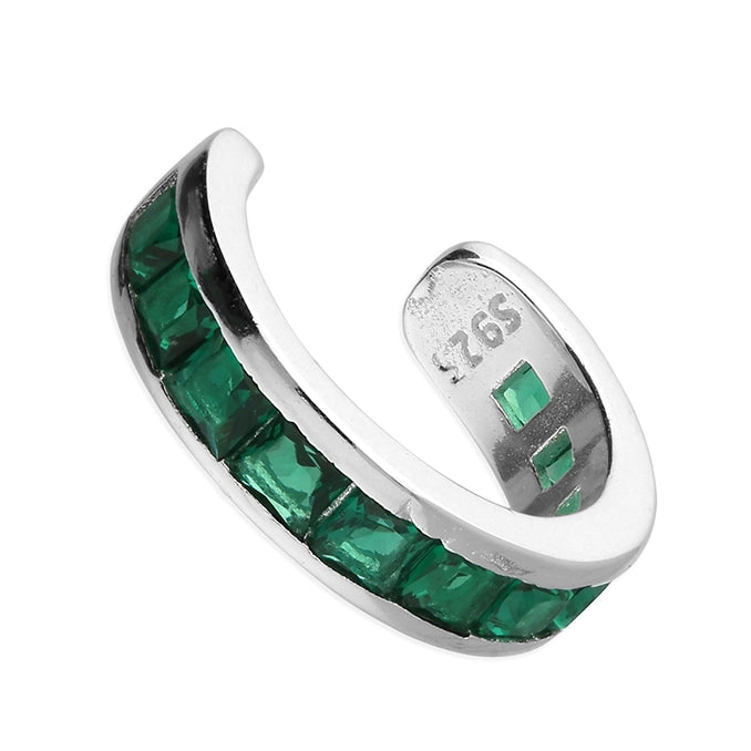 Ear Candy Silver Green CZ Cuff - John Ross Jewellers