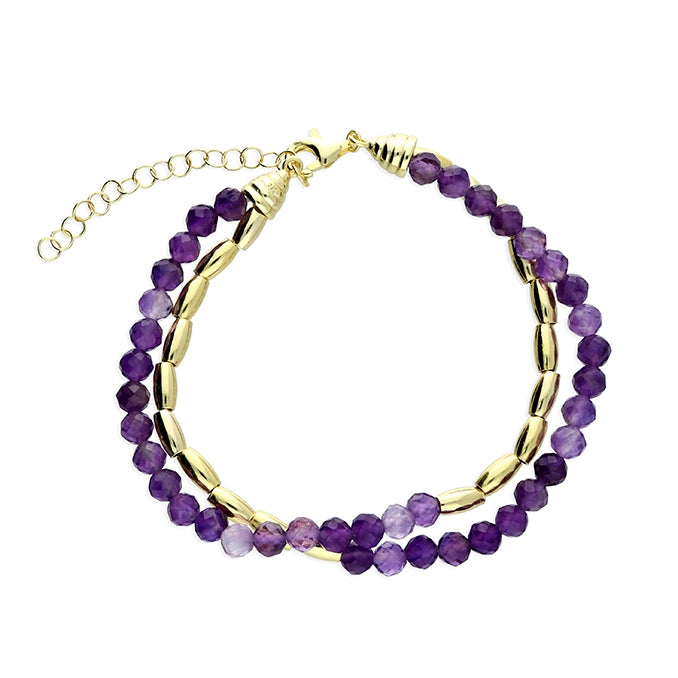 Sunshine Amethyst & Seed Chain Bracelet | 17-20cm - John Ross Jewellers