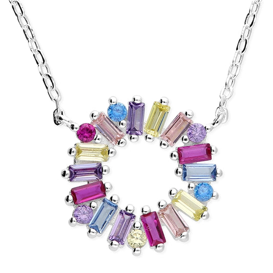 Silver CZ Pastel Necklace - John Ross Jewellers