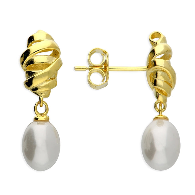 SUNSHINE Pearl Ribbon Drop Earrings