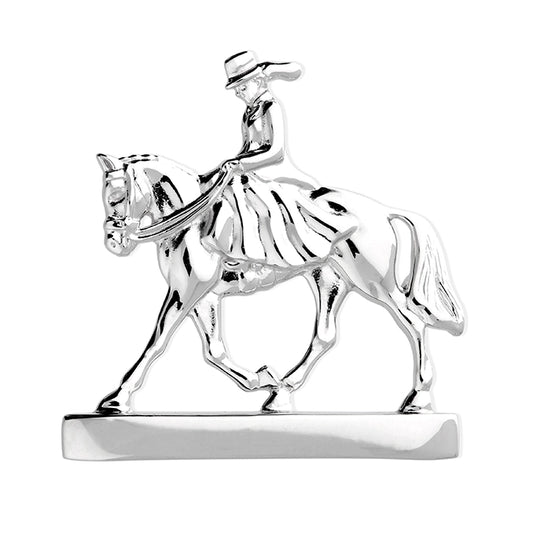 Silver Lady on her Horse Brooch