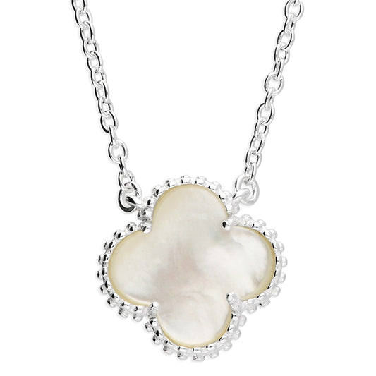 Silver Mother of Pearl Quatrefoil Necklace - John Ross Jewellers