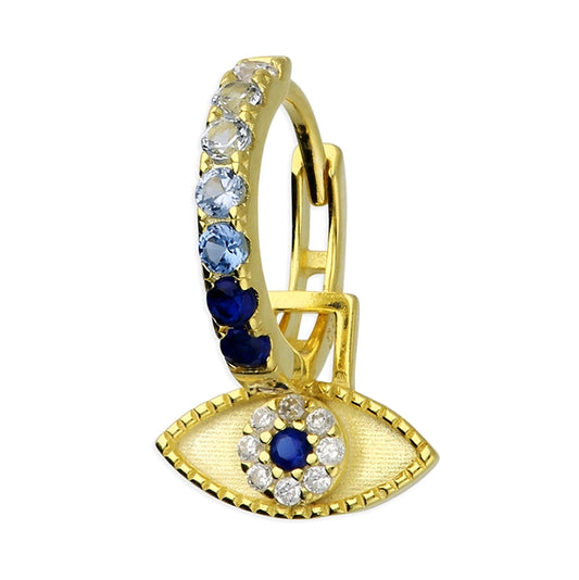 Sunshine Single Charm Hoop Earring | Evil Eye