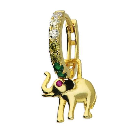 Sunshine Single Charm Hoop Earring | Elephant