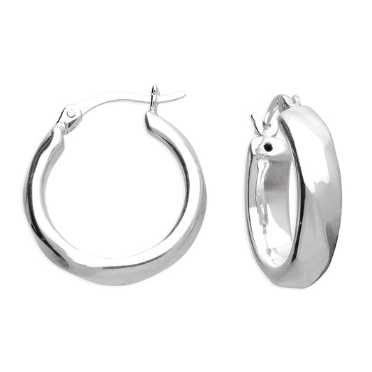 Silver Twist Hoop Earrings