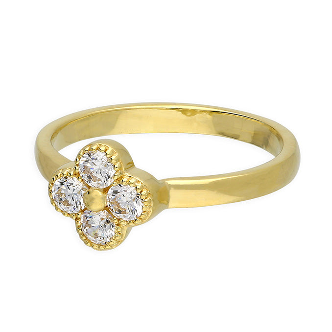 Sunshine CZ Quatrefoil Ring - John Ross Jewellers