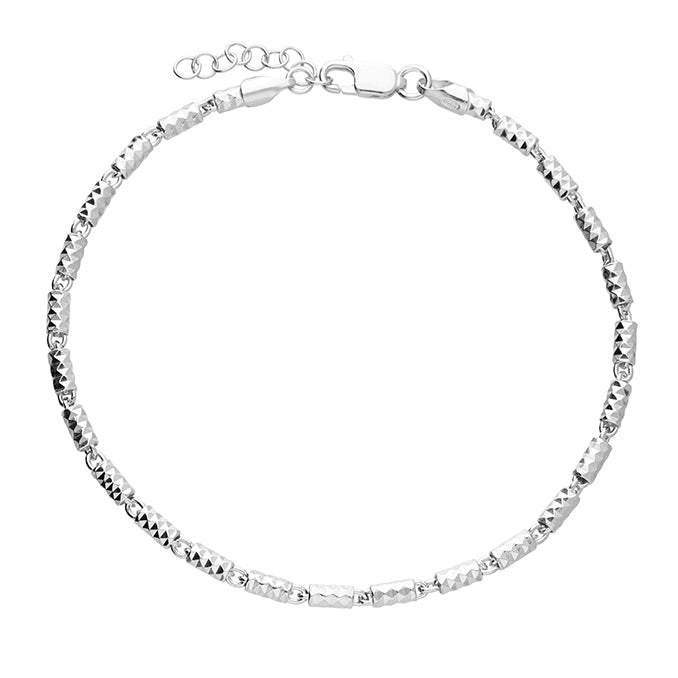 Silver Pretty Cylinders Anklet