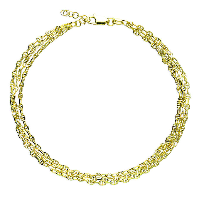 Sunshine Triple Anchor Chain Anklet
