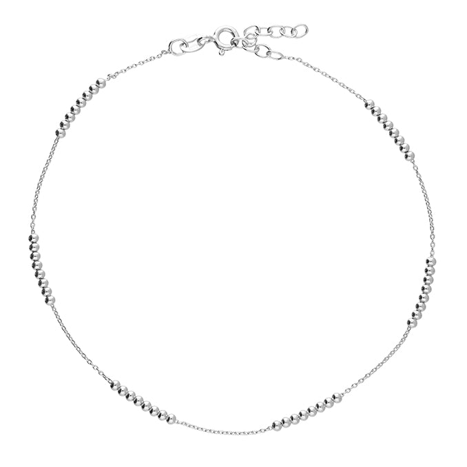 Silver Dainty Beads Anklet