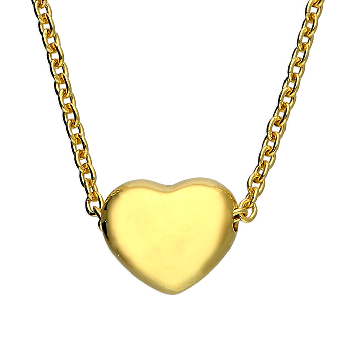 Sunshine Puffed Heart Slider Necklace