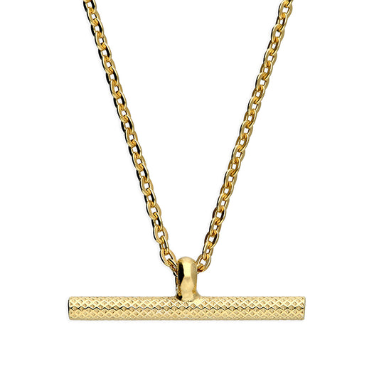 Sunshine Textured T-Bar Necklace
