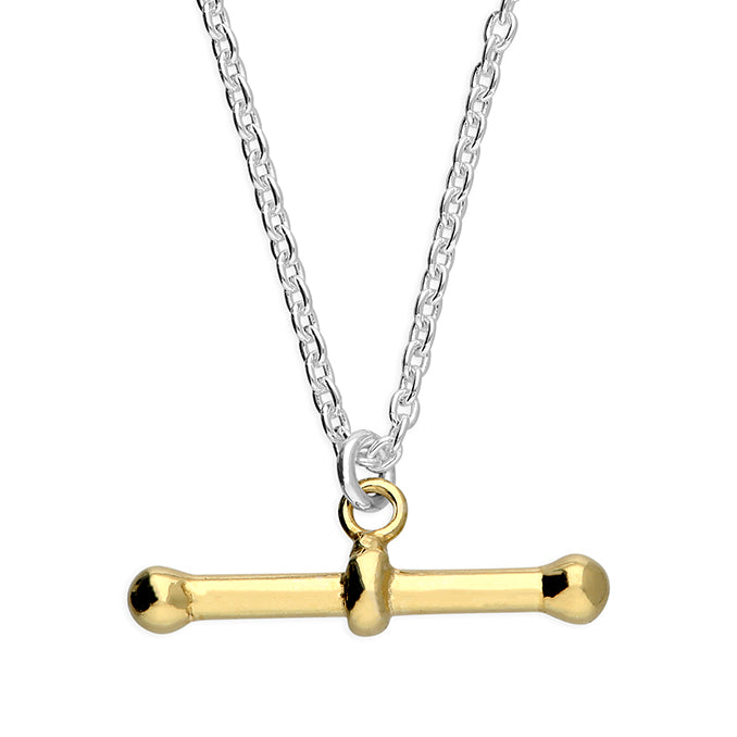 Sunshine Two Tone T-Bar Necklace