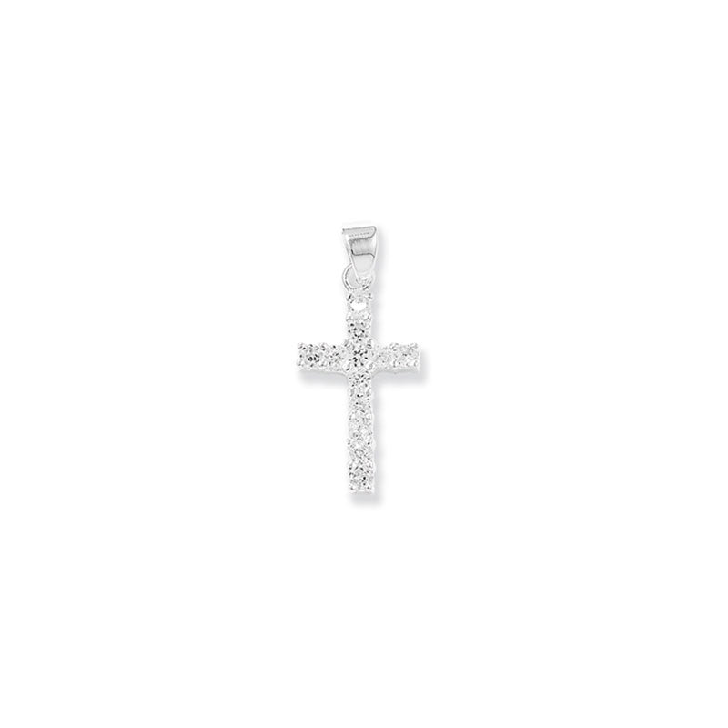 Silver CZ Cross & Chain - John Ross Jewellers