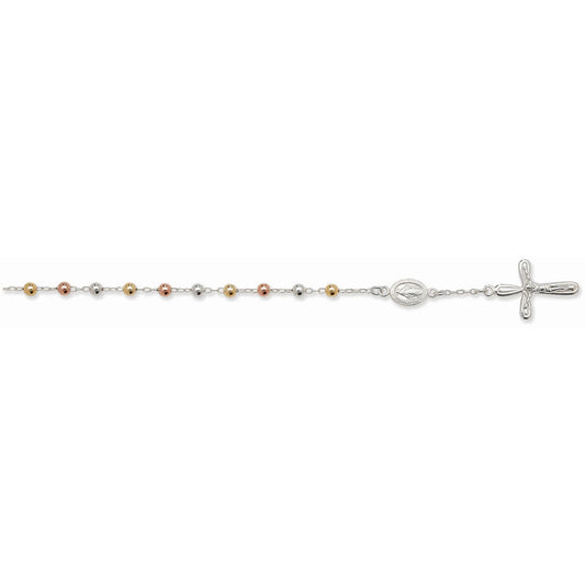 Silver Three Tone Rosary Bracelet - John Ross Jewellers