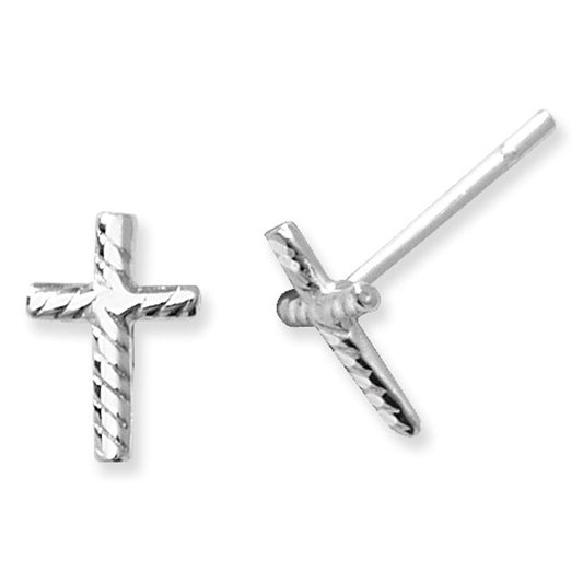 Silver Cross Stud Earrings - John Ross Jewellers