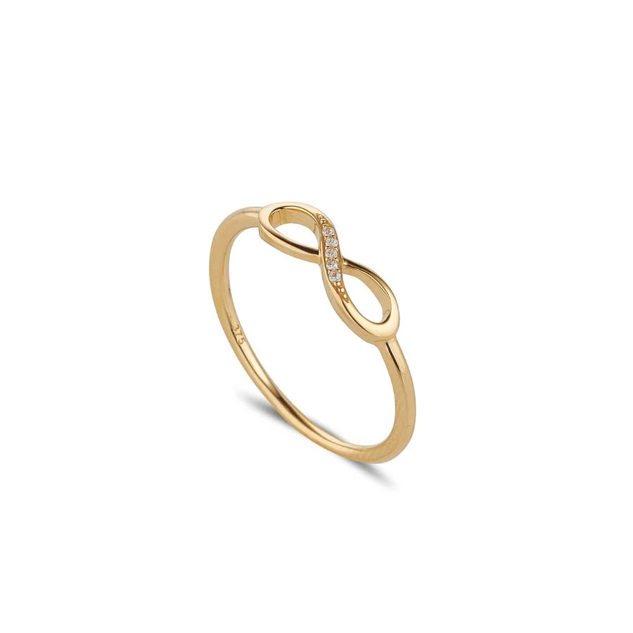 9ct Gold CZ Infinity Ring - John Ross Jewellers