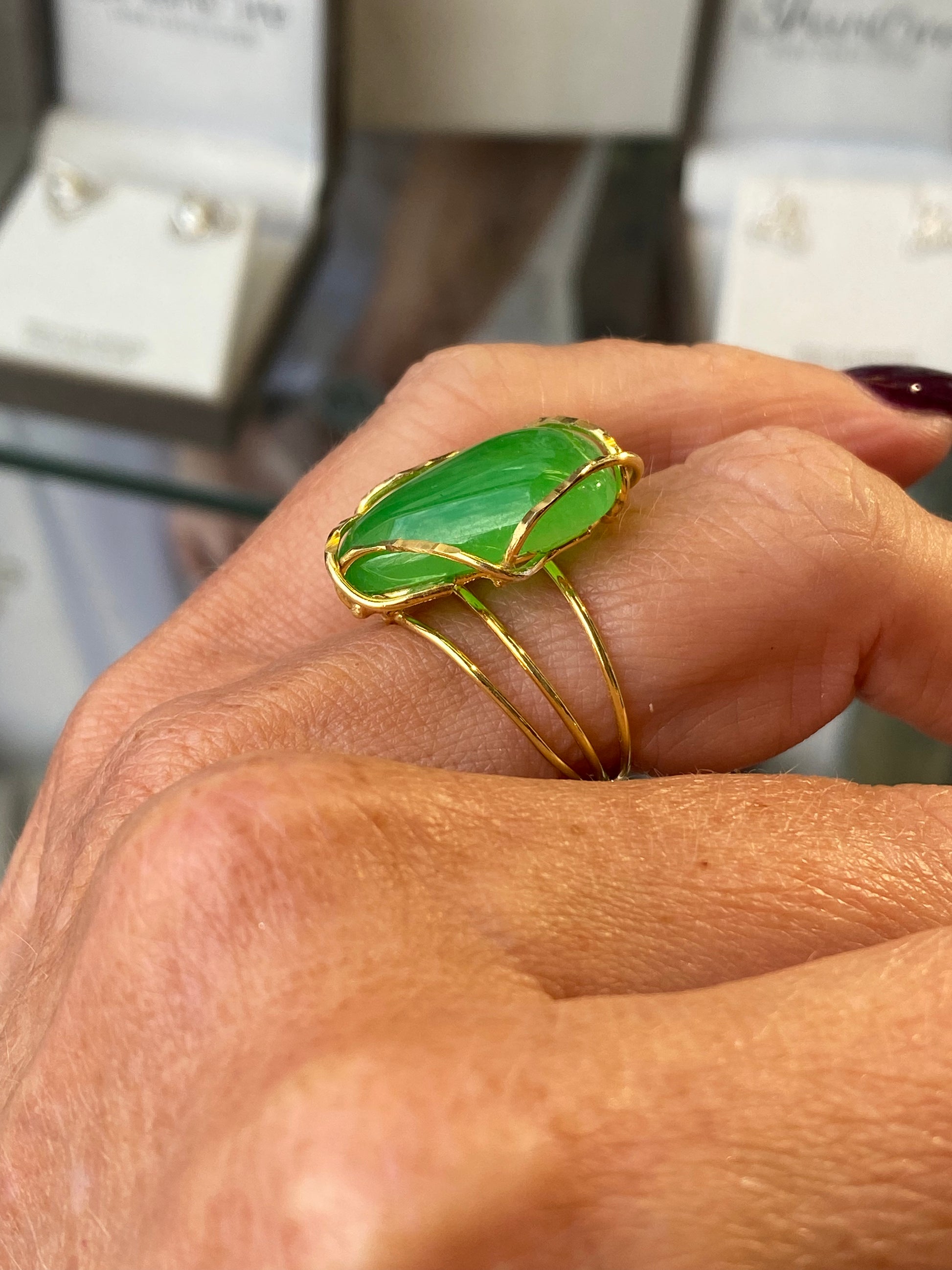 Green Jade Scintilla Ring - John Ross Jewellers
