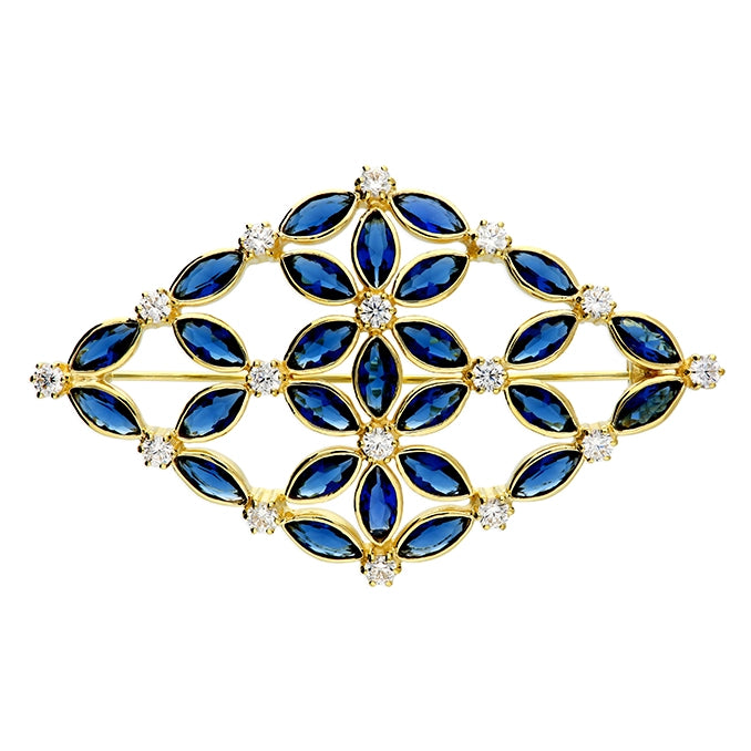 Sunshine Sapphire CZ Statement Brooch - John Ross Jewellers