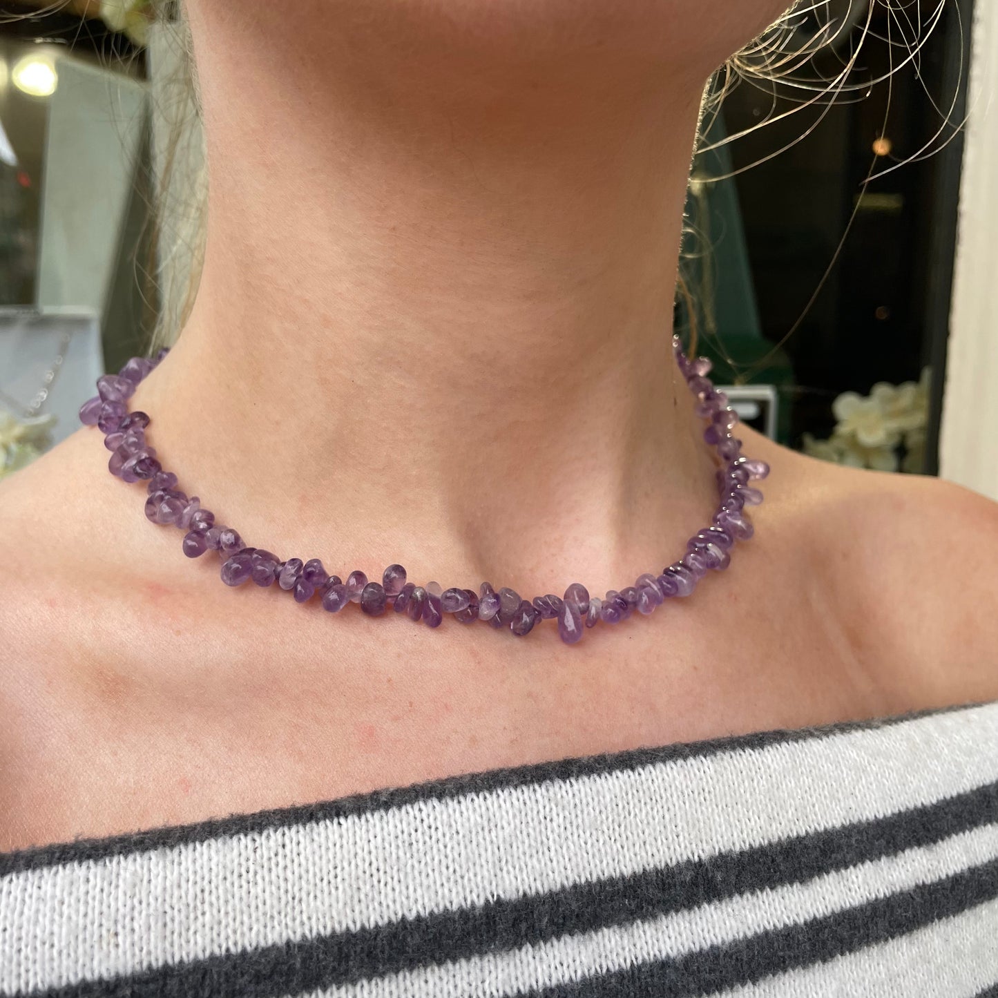 REBECCA Natural Amethyst Necklace