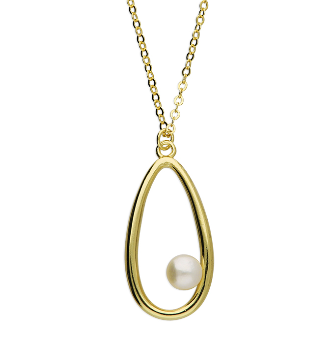 Sunshine Pearl Teardrop Necklace | 43cm - John Ross Jewellers