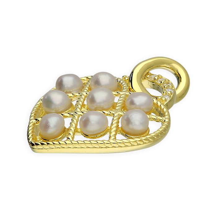Sunshine Pearl Lattice Heart Necklace - John Ross Jewellers