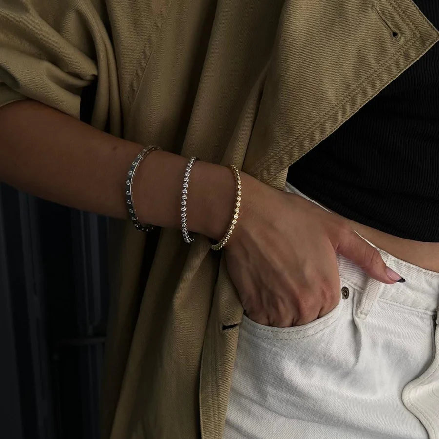 Sunshine Bezel Set CZ Bangle - John Ross Jewellers